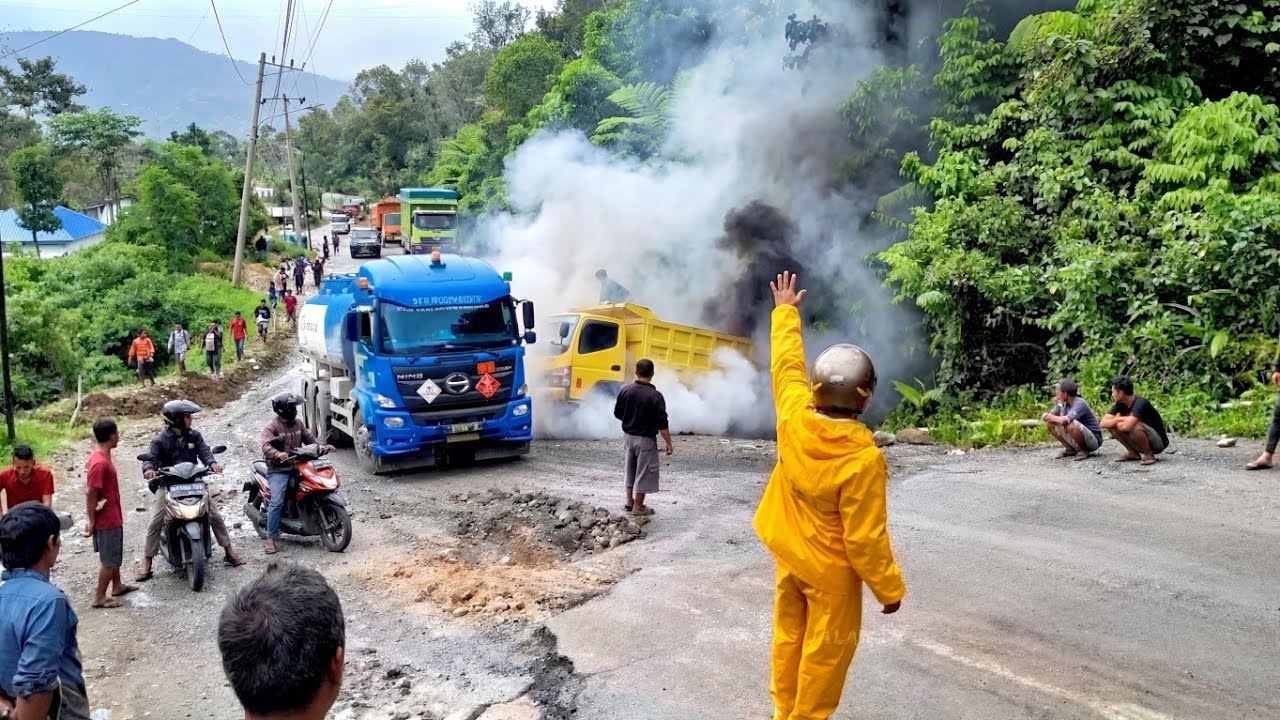 Сегодня !! Плохие события на крутых уклонах || Тяжелые грузовики и автобусы