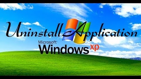 How To Uninstall Applications In Your Laptop Or Pc (Windows-XP)
