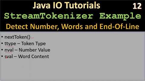 Java IO | StreamTokenizer Parsing Numbers & Words | Java IO Tutorials #12