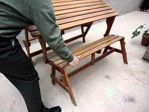Banco de madera maciza convertible youtube