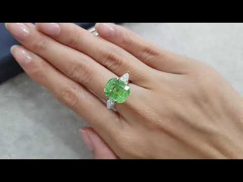 Neon green tourmaline Paraiba 5.90 ct, Mozambique Video  № 1