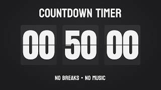 50 Minute Countdown Timer 🖤 Silent Flip Clock ⏱️