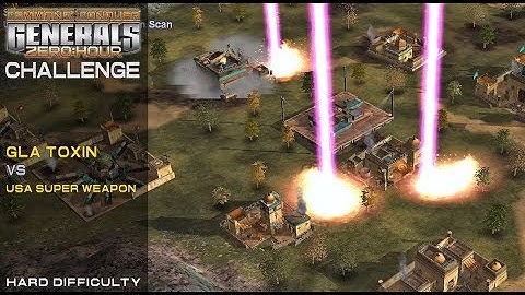 Command & Conquer: Zero Hour - Challenge - GLA Toxin vs USA Super Weapon [Hard] 1080p