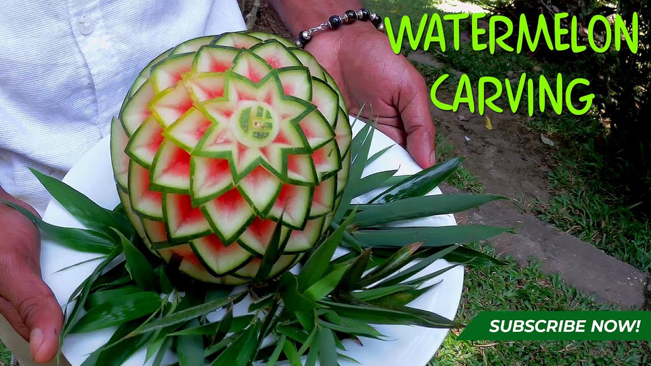 How to make watermelon Carving Sri Lankan Chef Fruit Carving YouTube