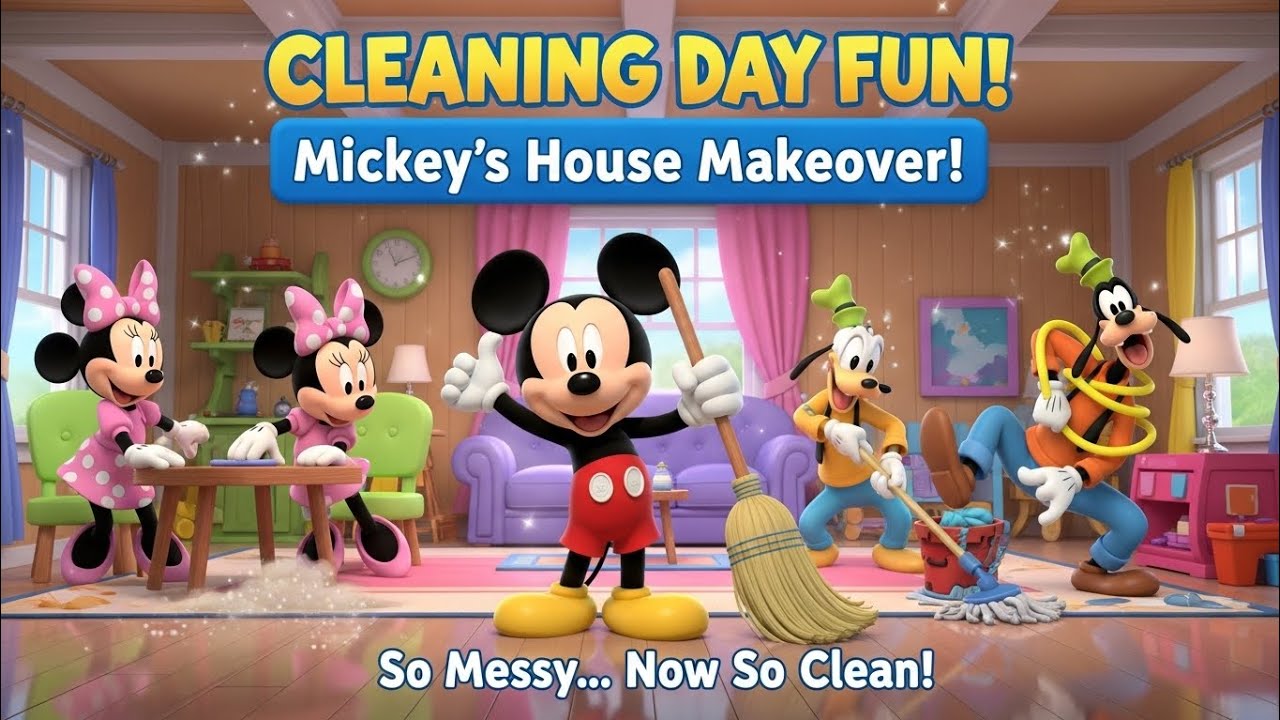 Mickey Mouse Cleaning Day Fun | House Cleaning Adventure with Friends