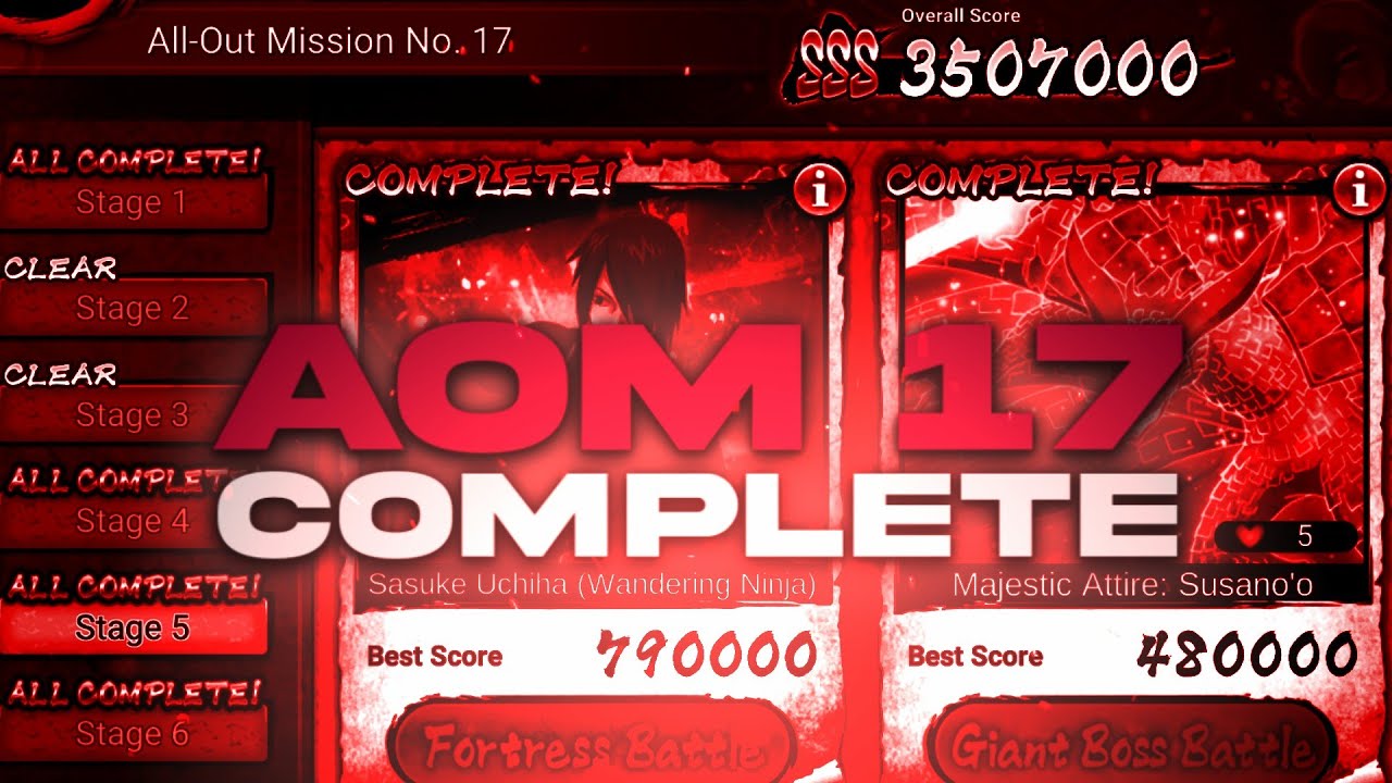 All Out Mission 17 - Complete Stage 5 & 6 Fortress & Boss Battle | Naruto x Boruto Ninja Voltage