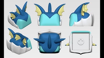 Vaporeon pokemon - Eeveelutions - Keycap 3D - For 3D Printing