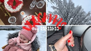 VLOGMAS DAY 21&22&23//Poprvé na saních, nové nehty, vánoční tabule