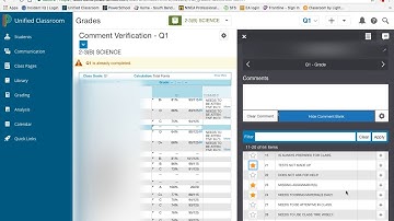 How to make comments on progress reports and report cards in Unified Classroom