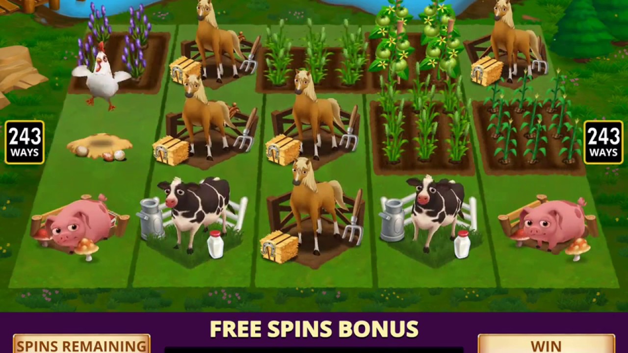 FARMVILLE 2 Video Slot Game with a WATER WELL FREE SPIN BONUS - YouTube