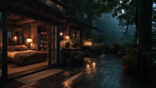Best Rainfall at the Forest Cabin 🌲 | Relaxing Sounds for Deep Sleep