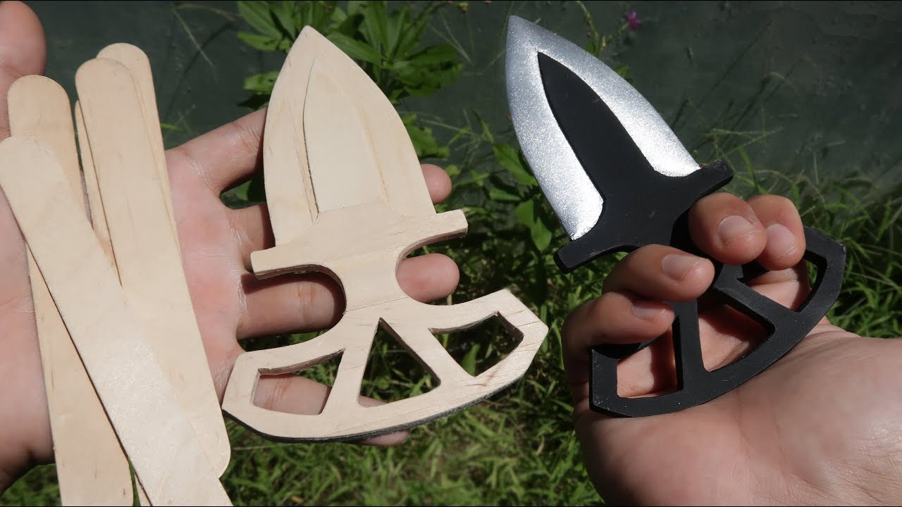 Making CS:GO SHADOW DAGGER from popsicle sticks - DIY