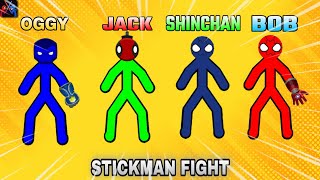 Oggy And Jack Playing Supreme Duelist Stickman Fight Game 😱 With Bob And Shinchan 🤣 Oggy Game screenshot 3