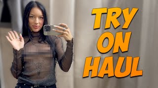 [4K]Transparent Clothes Haul | Try On Haul with Katya