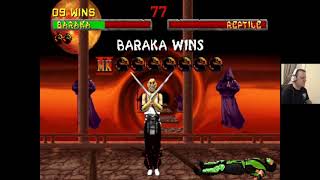 Mortal Kombat II Arcade Baraka playthrough VERY HARD difficulty 18 flawless victories