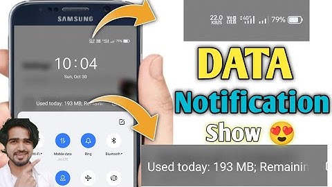 how to show used data in status bar | today data usages notification | data use kitna ho raha show