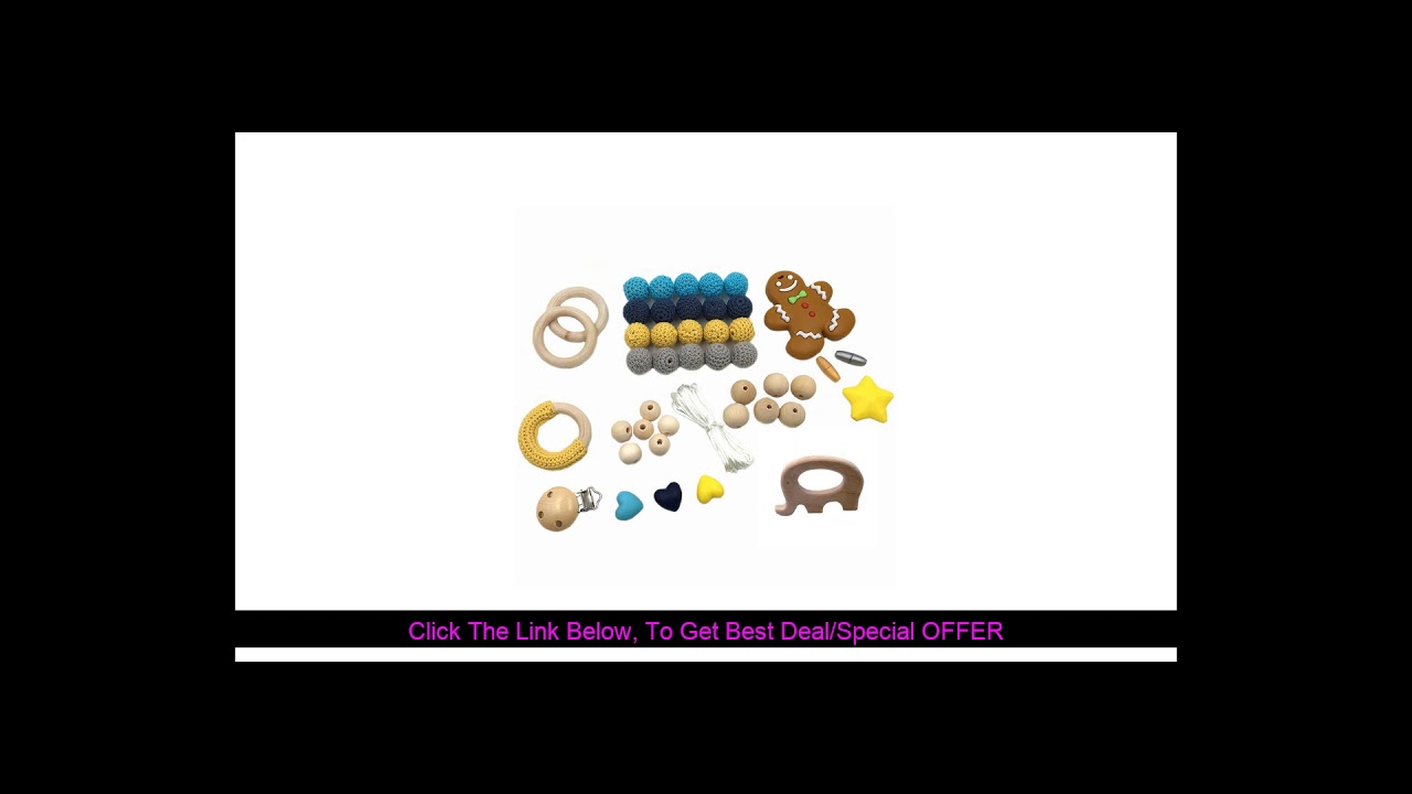 New Collections 45Pcs DIY Baby Wooden Beads Teether Set Nursing Pacifier Clip Chains Beech Wooden J