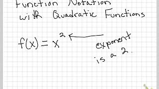 Function Notation with Quadratic Functions