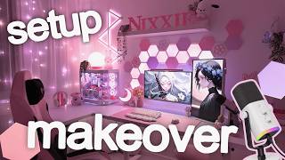 Upgrading my PINK gaming setup ♡ new RGB lights | 3D prints | FIFINE AM8 screenshot 2