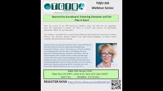TGfU Webinar  "Beyond the Scoreboard: Fostering Character and Fair Play in Sport"