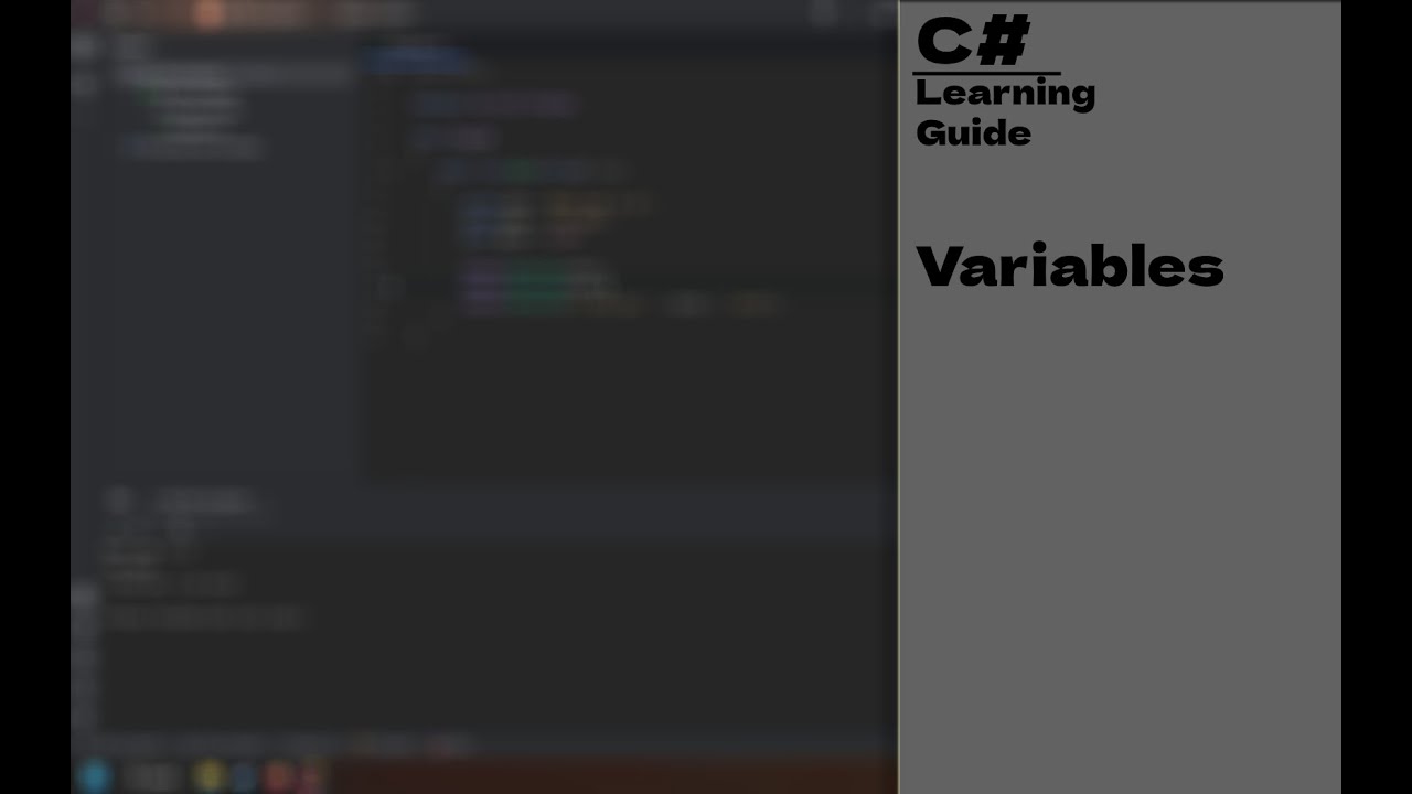 C# learning guide I Variables - YouTube