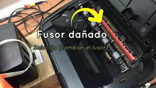 Fallos de impresora samsung ML 1865 con fusor dañado - YouTube