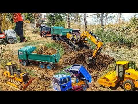 видео: Amazing Construction RC Remote control Excavator Cat Car truck Hyundai Trago and Dozer Komatsu Ep12