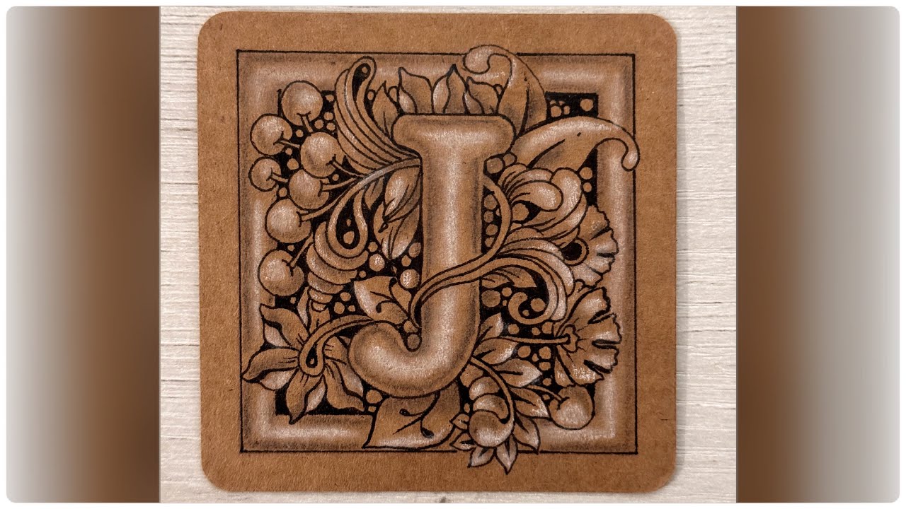 Step by step Drawing Guide || Zentangle Inspired Alphabet J || Letter Art || Alphabet Art 