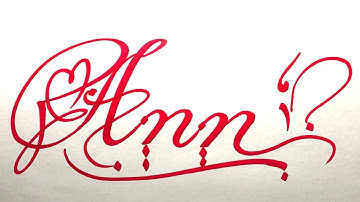 Ann Name Signature Calligraphy Status | How to Draw, Cursive Calligraphy with Cut Marker