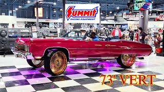 Cleveland Donk Leaving Summit Ohio! Terry's Magenta 73' Impala Vert on All Gold Big Cap 28s!