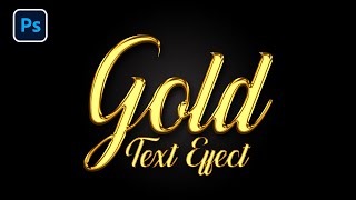 Gold text effect in photoshop hindi