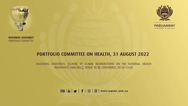 Portfolio Committee on Health, 31 August 2022