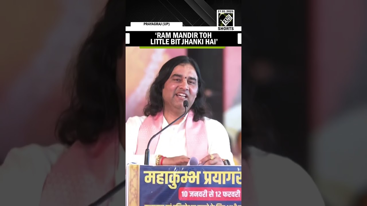 Spiritual leader Devkinandan Thakur addresses public gathering at the Sanatan Dharma Sansad