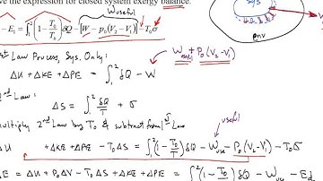 Derive exergy balance equation for a closed system