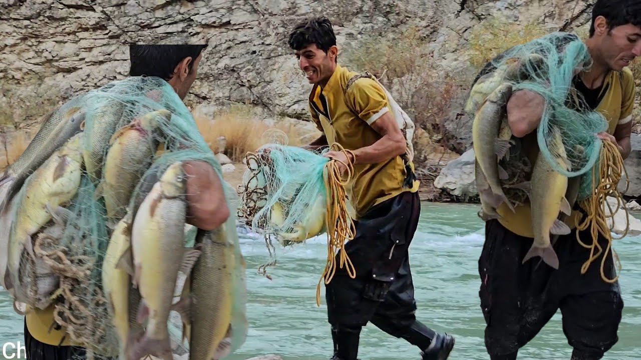 The fisherman and his wife caught the most amazing trout ever in the mountain