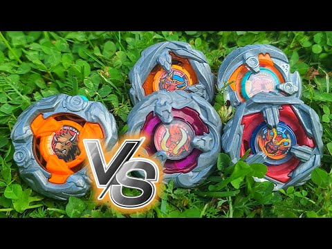 BULL AURA! Valor Bison Vs Tusk Mammoth, Talon Ptera, Steel Samurai, Gill Shark! Beyblade X Battle