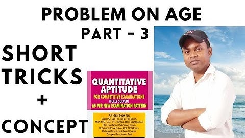 problem on Age Rs aggarwal solve with short tricks  with concept, #maths #ssc #wbpsc #ssccgl part -3