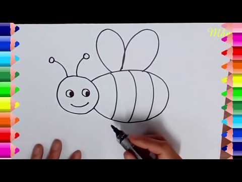 Dạy vẽ con ong _ Hướng dẫn vẽ con ong _ How to draw a bee #CoNgaMamNon