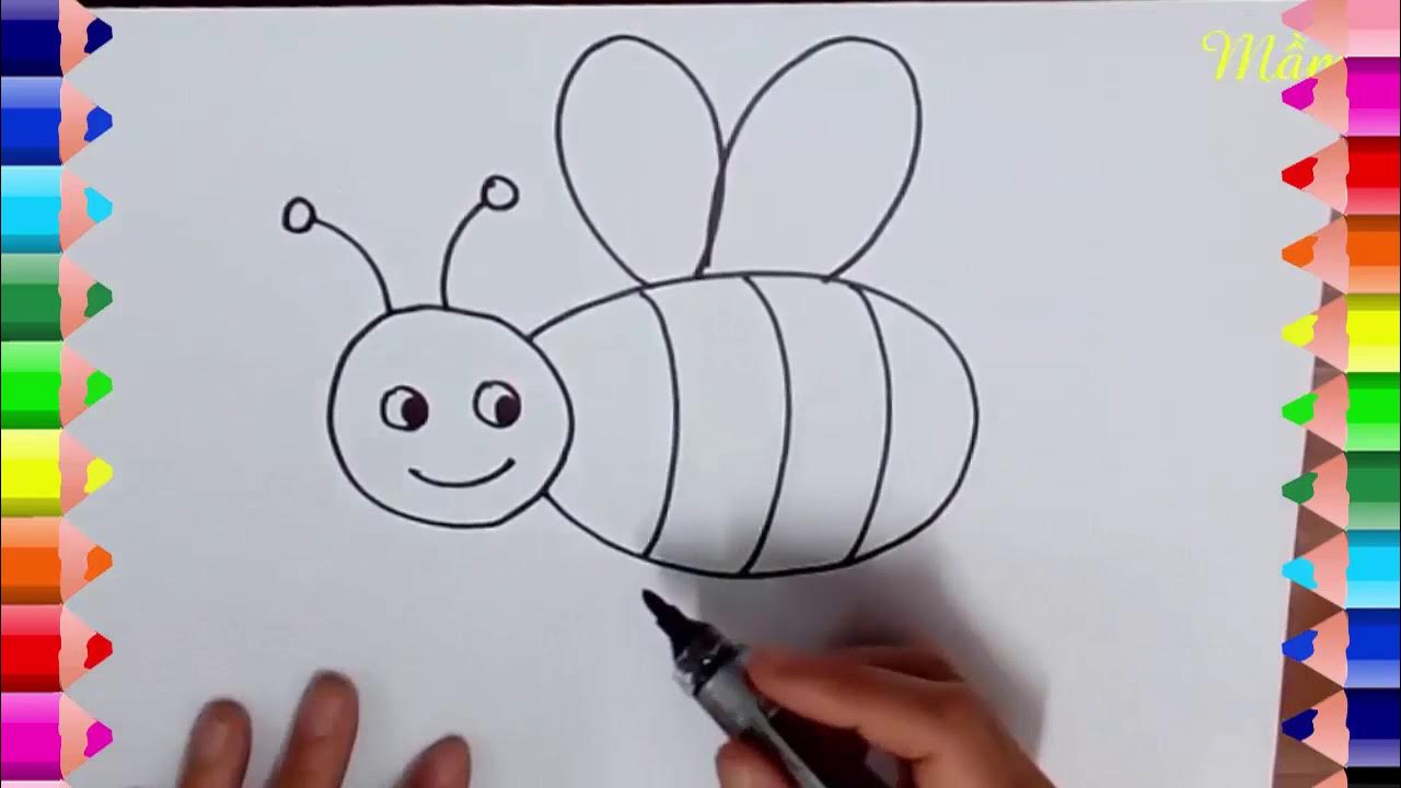 Dạy vẽ con ong _ Hướng dẫn vẽ con ong _ How to draw a bee ...