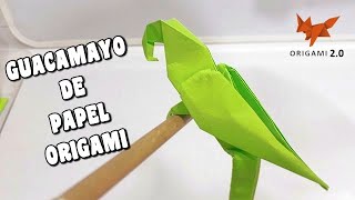 🦜 Cómo Hacer un LORO GUACAMAYO DE PAPEL - Paso a Paso | (Origami Parrot Macaw)