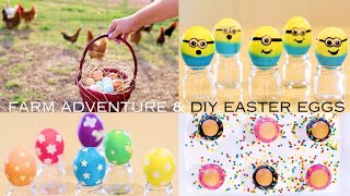 Chicken Farm Adventure | 3 Unique Easter Egg Ideas:DIY Minions,Donuts,Pattern|How To Dye Easter Eggs