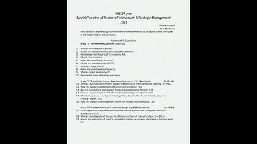 BBS 3rd Year Business Environment and Strategic Management Model Question 2080 #businessenvironment