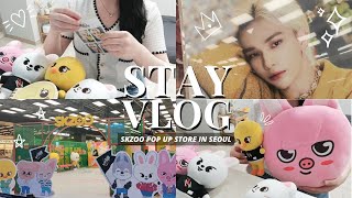 STAY VLOG 🇰🇷 SKZOO STRAY KIDS POP UP STORE IN SEOUL | K-pop merch haul & shopping in South Korea