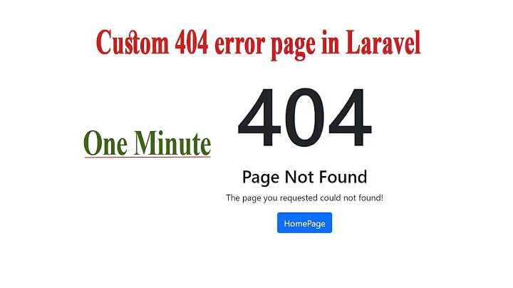 Custom 404 error page in laravel