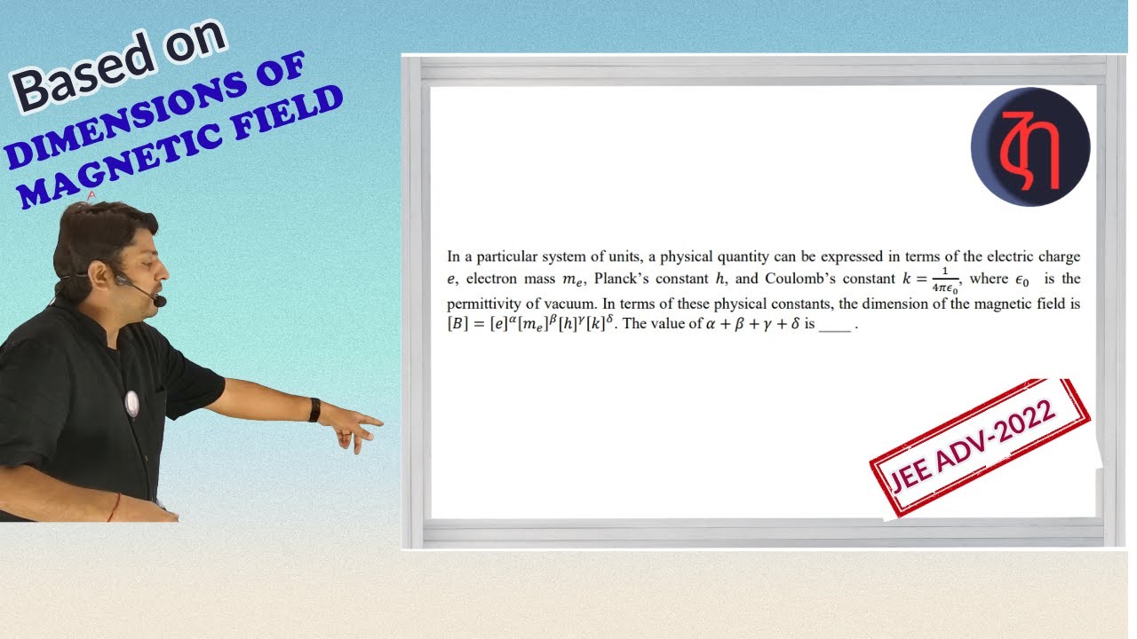 2022P2Q4 | DIMENSIONS OF MAGNETIC FIELD | UNITS AND DIMENSIONS | JEE ADV 2022 | TACHYON PHYSICS