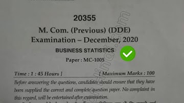 2020 Mdu MCom DDE 1st Year Business Statistics Question Paper