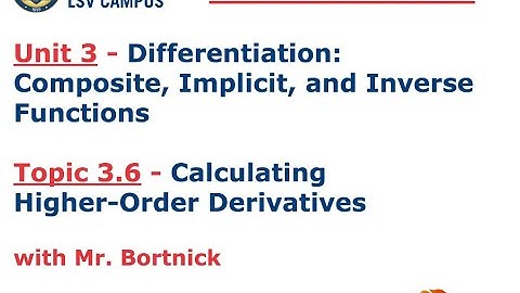 AP Calculus AB - 3.6 Calculating Higher Order Derivatives