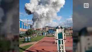 Colombia, il momento in cui esplode una fabbrica di fuochi d&#39;artificio