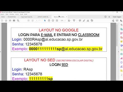 Resetar Senha Entrar SED Google Classroom Atividades CMSP Layout Login E-mail Acesso Logar Usuário