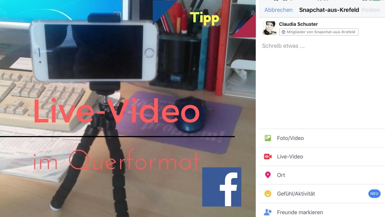 Facebook-Live-Video-quer aufnehmen vom Handy aus - YouTube